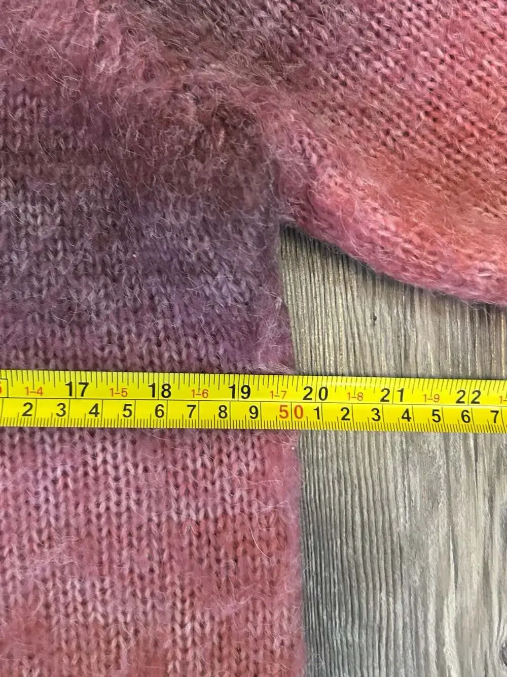 FRNCH Paris Women's Pink and Red Ombre Fluffy Knit Crewneck Sweater
